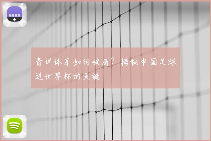 青训体系如何破局？揭秘中国足球进世界杯的关键